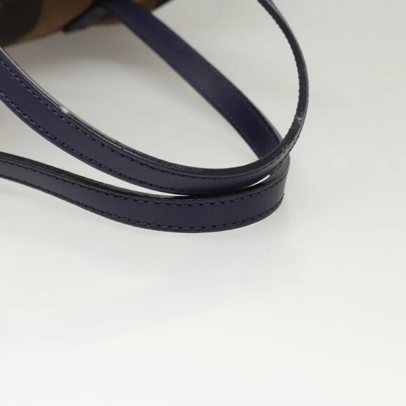 FENDI Pecan Canvas Hand Bag Brown Black Auth 124524 - Picture 8 of 16